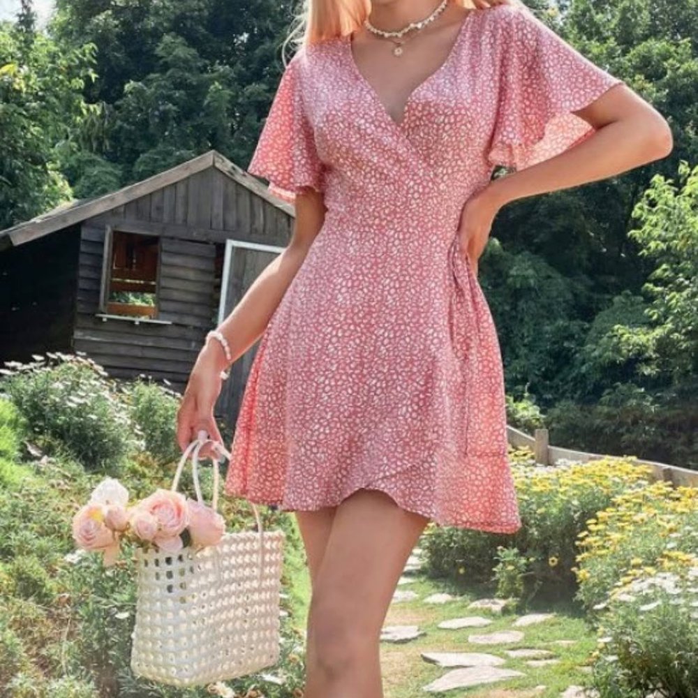 Pink Side Wrap Dress